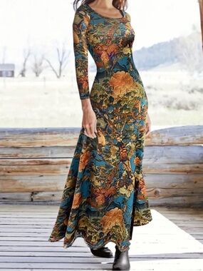 Peruvian Connection Milena Floral Maxi Dress Size XS